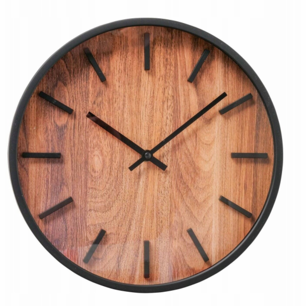 Boltze Nástěnné hodiny s motivem dřeva, BUFORD, O 30 cm
