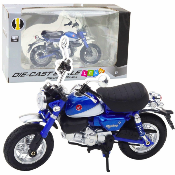 LeanToys Motocykl Retro Klasické Kovové Světla Modrá 1:12