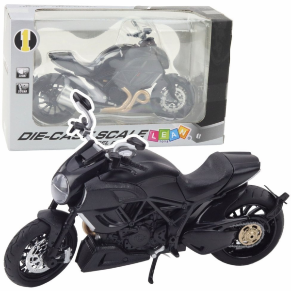 LeanToys Sportovní motocykl Kovová světla Zvuky Zlaté prv...