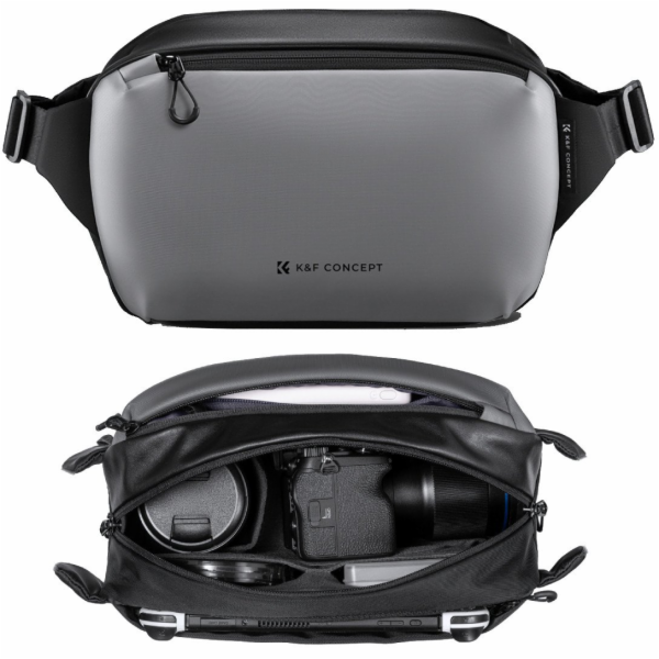 Taška na fotoaparát K&F Concept Alpha Sling Bag 10 l šedá