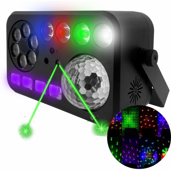 LIGHT4ME PARTY V LED RGBW-UV 6v1 multiefektové světlo efe...