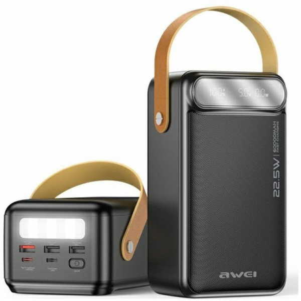 Powerbanka Awei P101K 60000mAh 22,5W 3xUSB-A 2xUSB-C černá