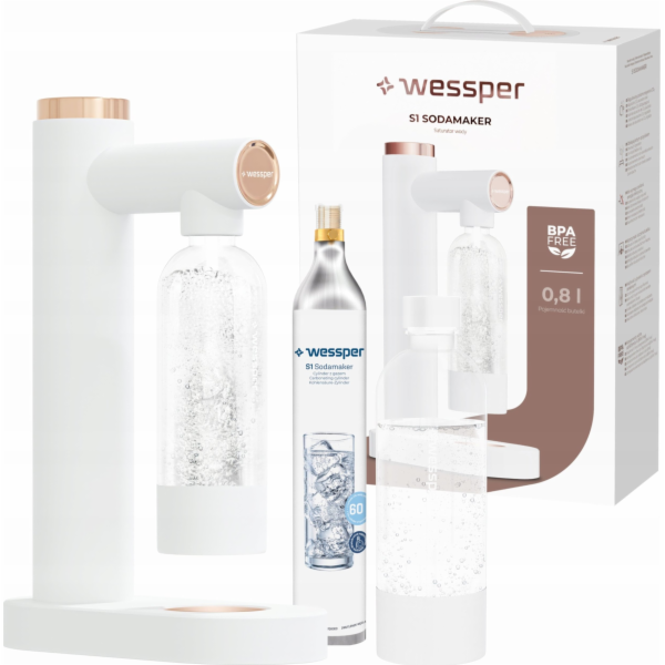 Wessper AQUAFRIZZ saturátor vody + láhev Co2 BÍLÁ (WES082...