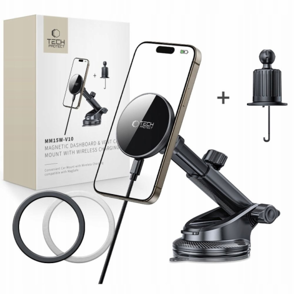 Tech-Protect Bezdrátová nabíječka MM15W-V10 s magnetickým...