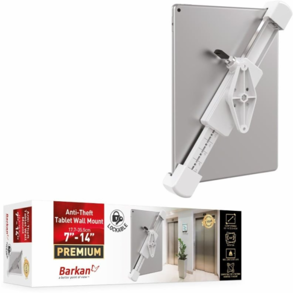 Barkan Držák na tablet 7-14 s otočným nástěnným zámkem o ...