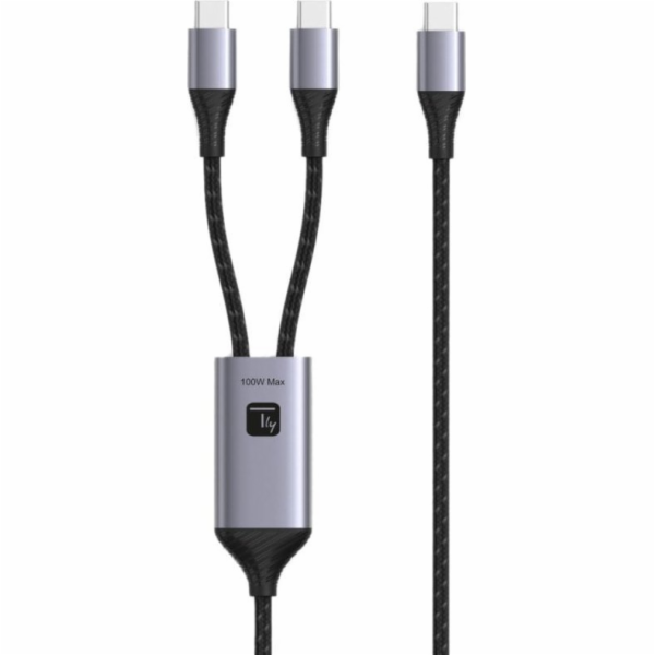 Techly Duální kabel USB-C 100W 2x USB-C pro rychlé nabíje...