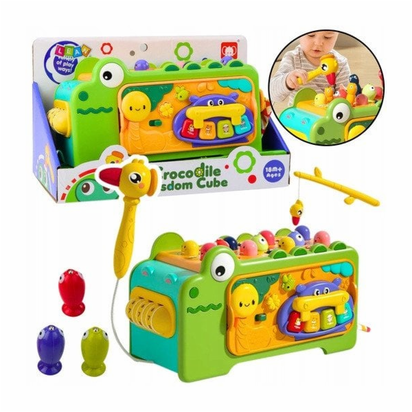 LeanToys Interaktivní vzdělávací kostka Crocodile s multi...