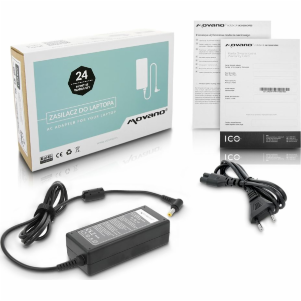 Movano Napájecí adaptér pro notebook 65W, 2,5mm, 3,42A, 1...