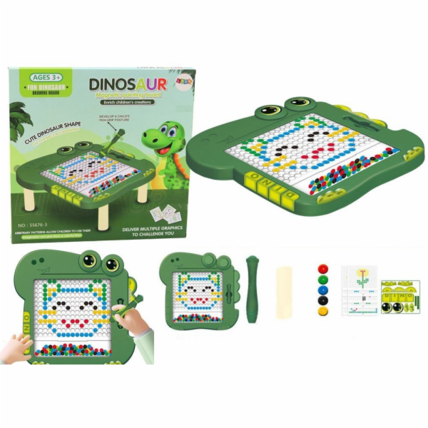 LeanToys Vzdělávací magnetická deska s dinosauří podložko...