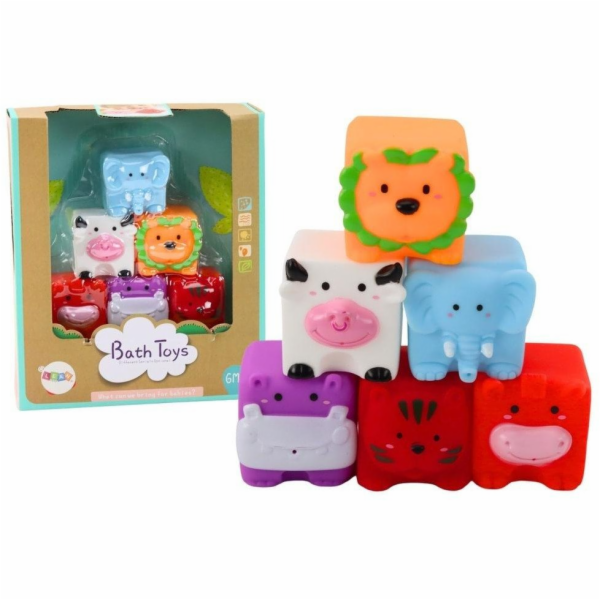 LeanToys Měkké vzdělávací bloky do koupele se zvířátky