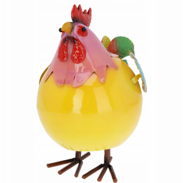 ProGarden Barevná kovová figurka kohouta, 21 x 25 x 28 cm