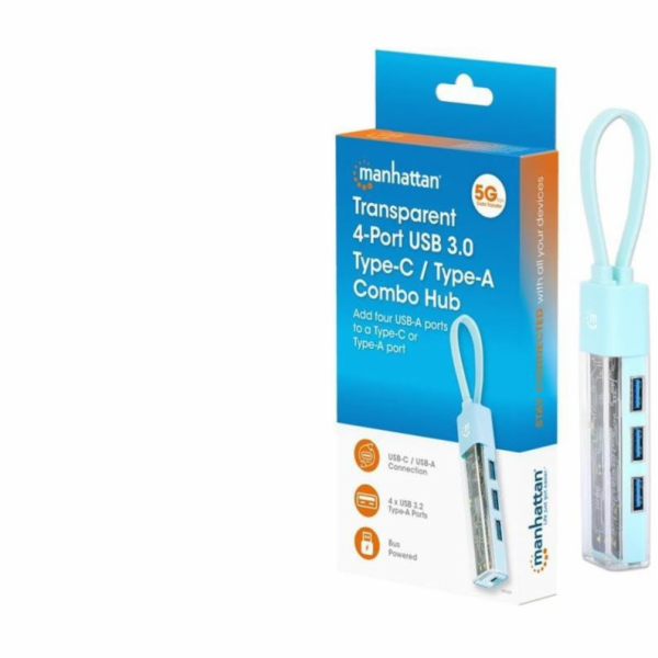 Manhattan 4portový USB 3.2 Gen1 Hub typu A/C na 4x USB-A ...