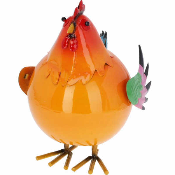 ProGarden Barevná kovová figurka kohouta, 21 x 25 x 28 cm