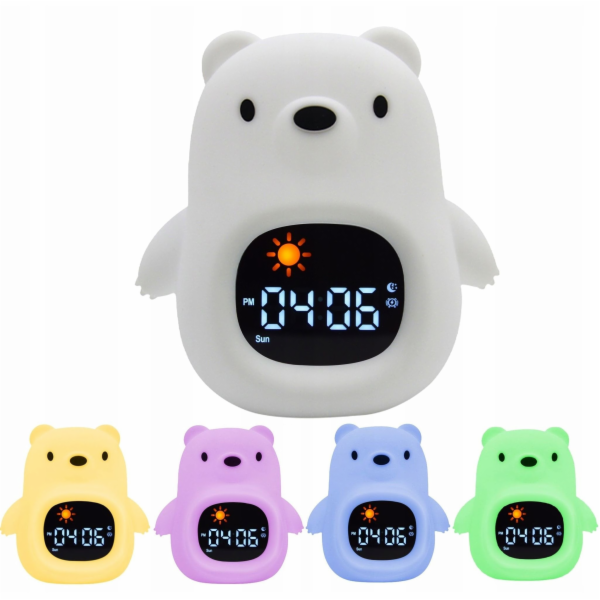 Atmosphera Noční světlo Silikonové hodiny Plyšový medvíde...