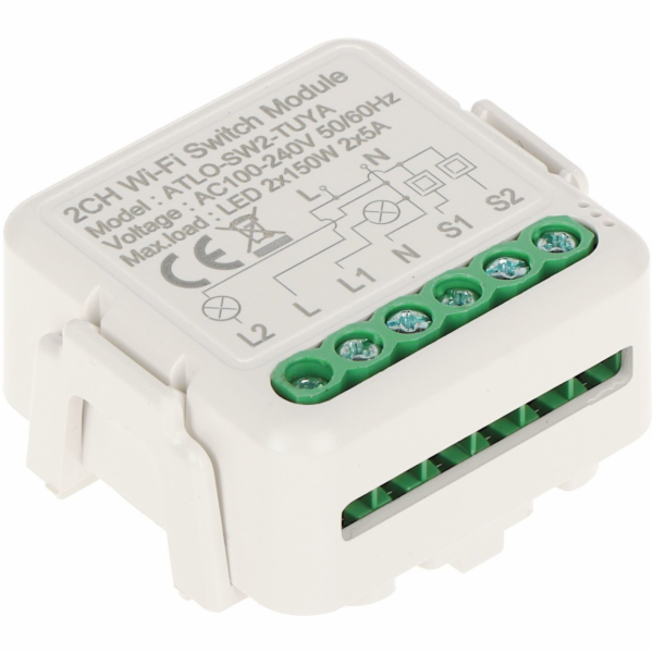 Atlo DVOJITÝ CHYTRÝ OVLADAČ LED OSVĚTLENÍ SW2-TUYA Wi-Fi,...
