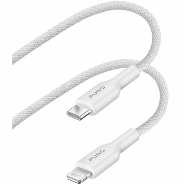 Puro Kabel USB PURO Fabric USB-C/Lightning MFi 1,2 m (bílý)