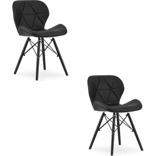 Leobert Židle LAGO ekokůže - černá / černé nohy x 2