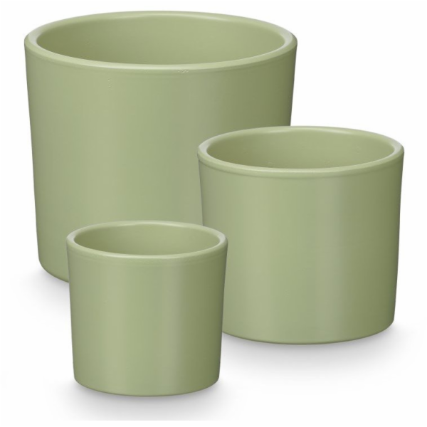 Ibergarden Keramické květináče, 3 kusy, O 14, 17, 22 cm