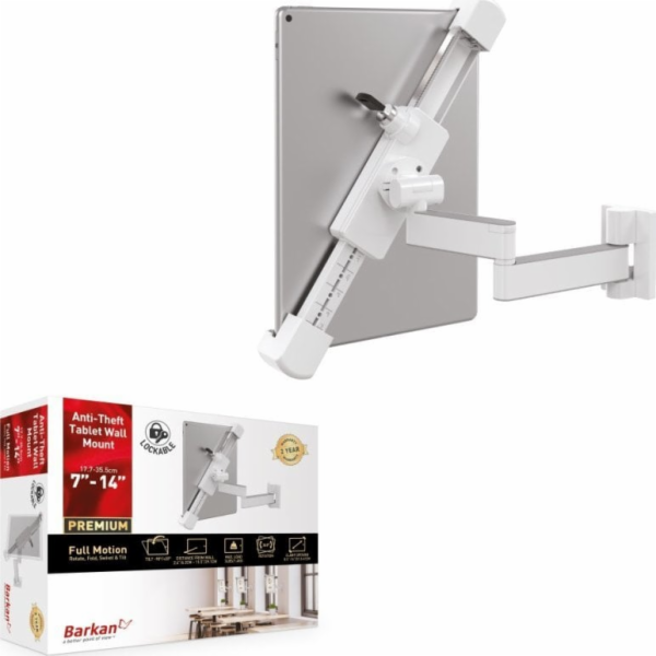 Techly Držák tabletu, otočný nástěnný držák 7-14 s aretací