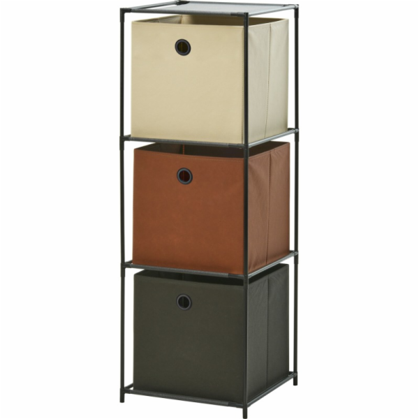 Úložný regál 3 patra s boxy textilní 102 cm KO-C80653210