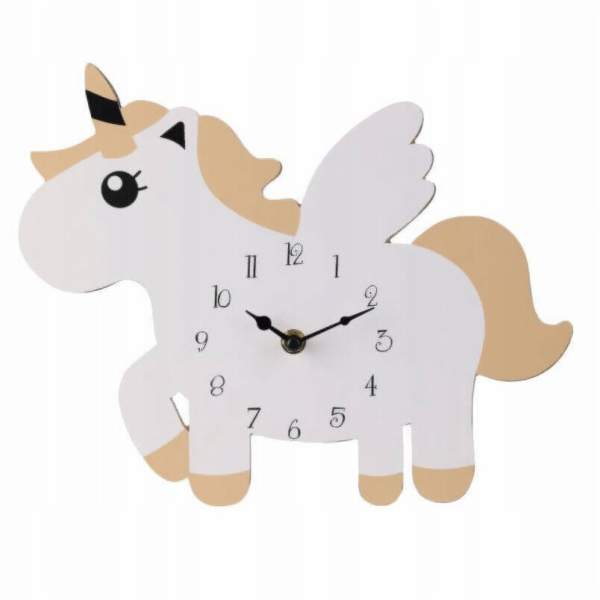 Home Styling Collection Nástěnné hodiny z MDF jednorožce,...