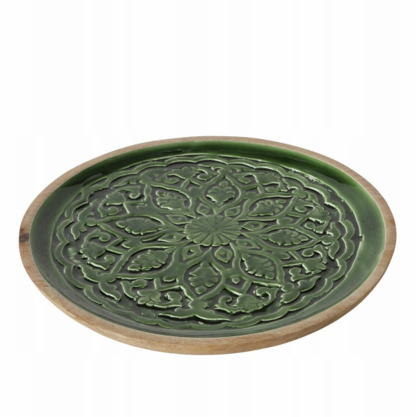 Cosy & Trendy Dřevěný talíř s drážkovaným vzorem GRELO, O...