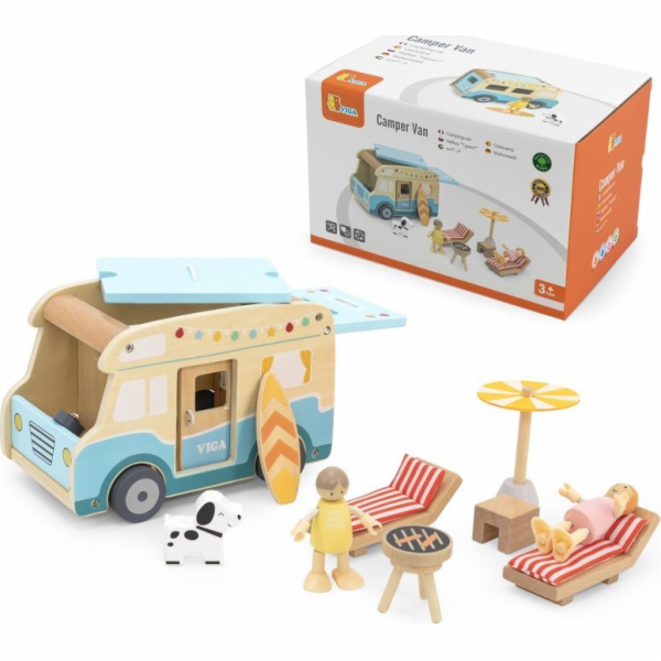 Viga Toys Dřevěný obytný vůz Beach Lumarko!