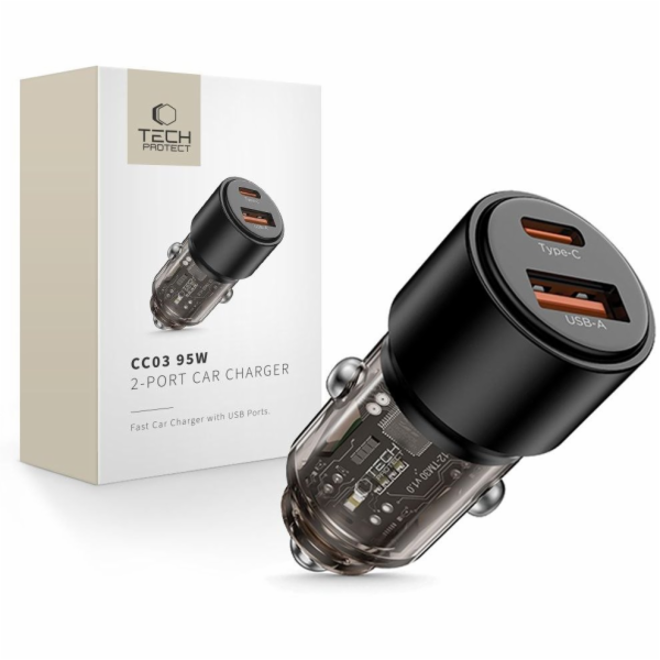 Tech-Protect Autonabíječka CC03 se 2 porty PD95W/QC3.0, č...