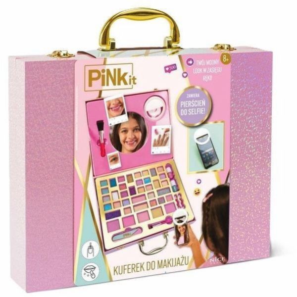 Sferazabawek RŮŽOVÁ KRABIČKA NA MAKE-UP S KROUŽKEM NA SELFIE