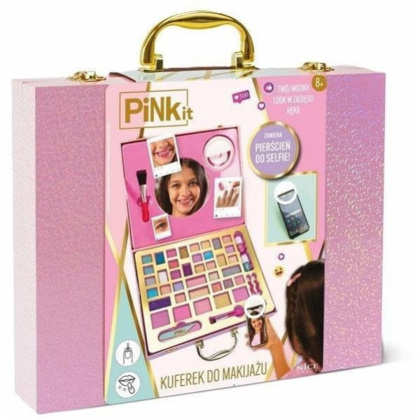 Sferazabawek RŮŽOVÁ KRABIČKA NA MAKE-UP S KROUŽKEM NA SELFIE
