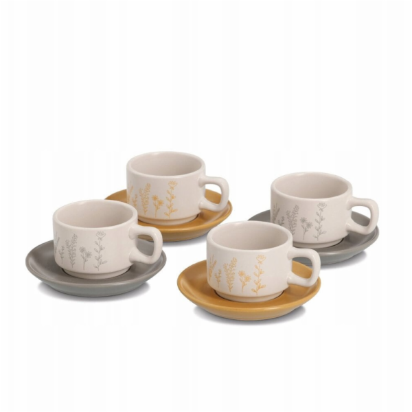 Zeller Sada na espresso FLOWERS, 4 šálky s podšálky, 70 ml