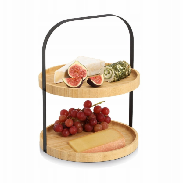 Zeller Bambusový talíř s rukojetí MAVARO, 2patrový