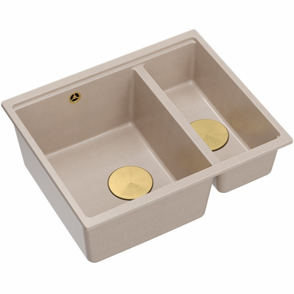 GraniteQ LOGAN 150 perleťově béžový dřez 56x46x22 cm 1,5-...