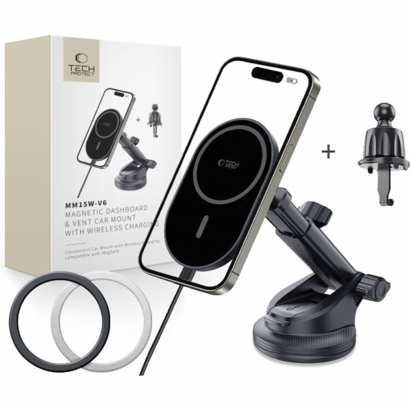 Tech-Protect Bezdrátová nabíječka MM15W-V6 s magnetickým ...