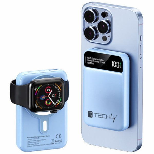 Techly Bezdrátová magnetická powerbanka 10 000 mAh