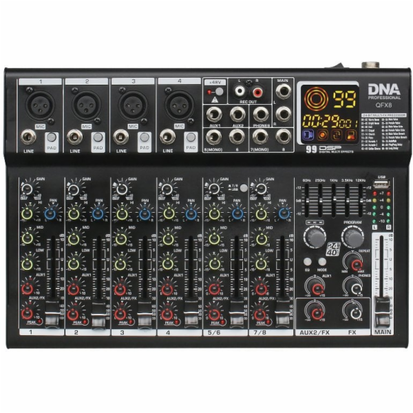 XXXXX_BITMAT Analogový audio mixážní pult DNA QFX8 s 8 ka...