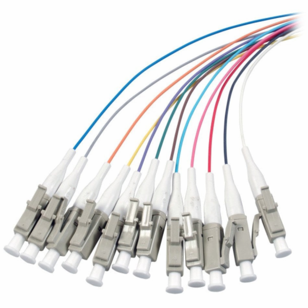 Techly Optické pigtaily OM3 50/125 mm 12 ks. LC Simplex 2m