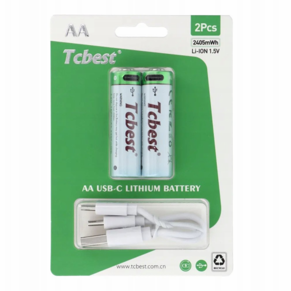 Yermos Dobíjecí baterie TCBEST R6 (AA) 650 mAh se zásuvko...