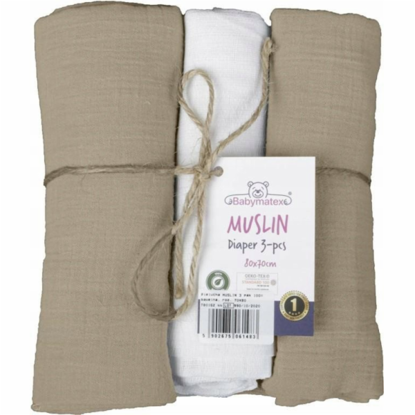 Multitex MUŠELOVÉ pleny, balení 3 kusů v krabičce, veliko...