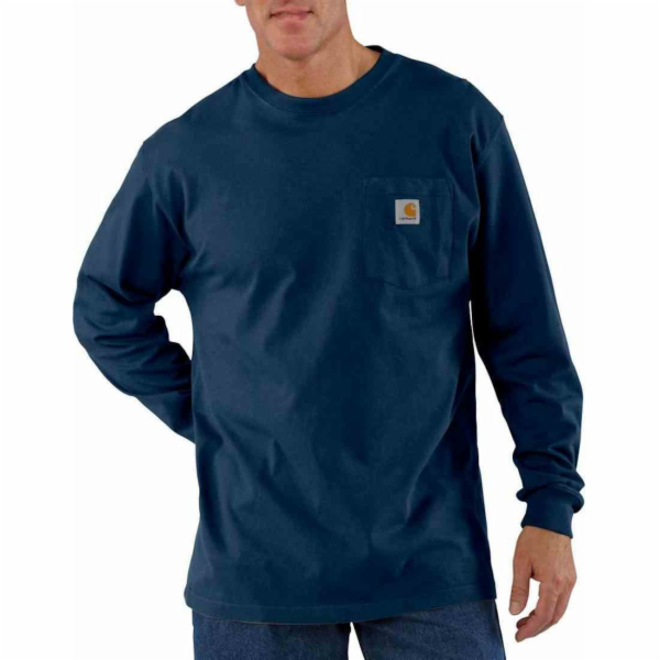 Carhartt Tričko Carhartt Heavyweight Pocket L/S Navy