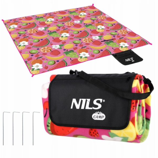 Nils NC2223 PIKNIKOVÁ DEKA OVOCE 200x200 PE ALU CAMP