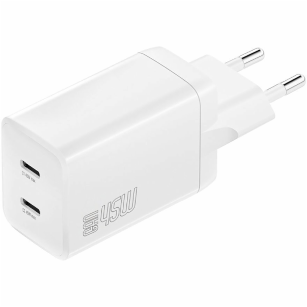 4smarts PDPlug Dual 45W 2xUSB-C nabíječka do zásuvky bílá