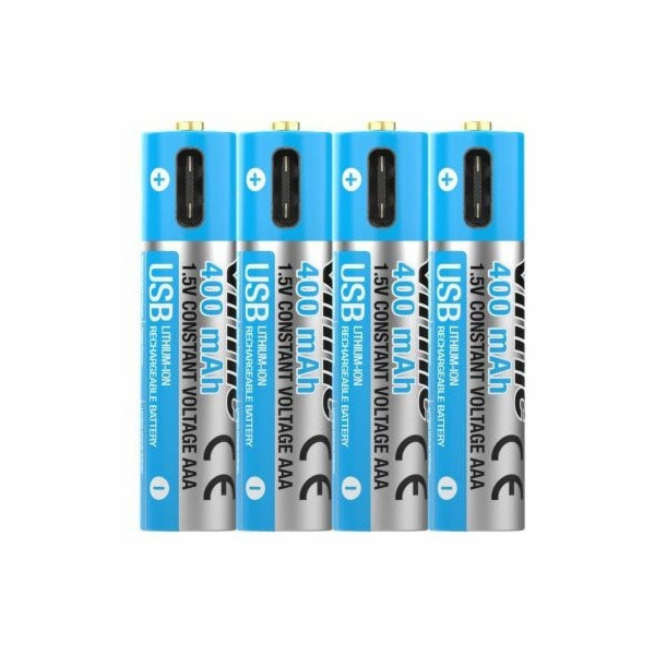 Vinnic Dobíjecí baterie AAA USB typu C, 4 ks
