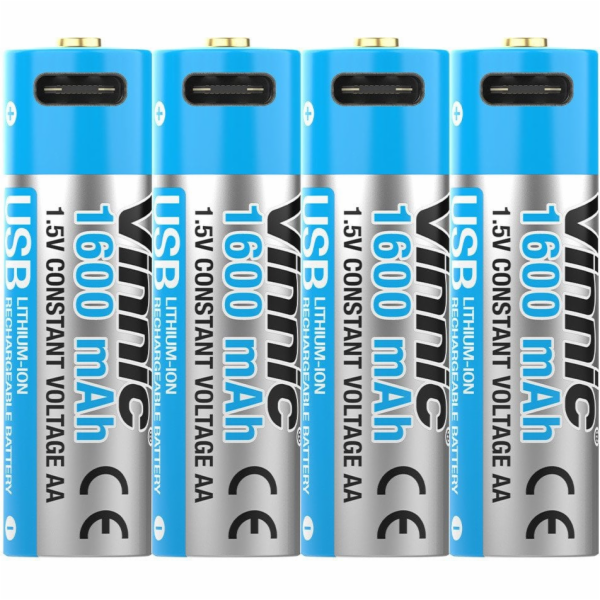 Vinnic Dobíjecí baterie AA s USB-C, 4 ks