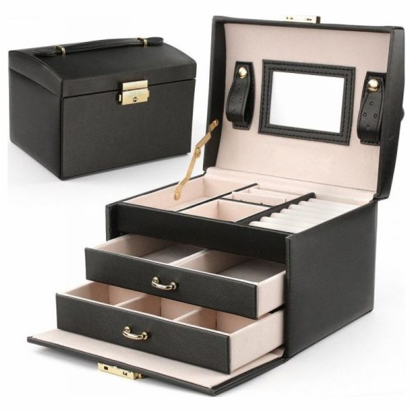 eCarla Elegantní černá šperkovnice PD49CZ