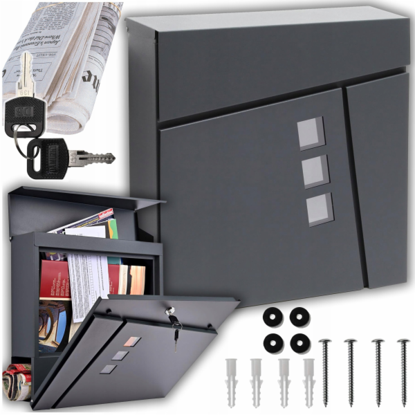 YokaHome POŠTOVNÍ SCHRÁNKA M44B NA DOPISY NOVIN MODERN ANTR