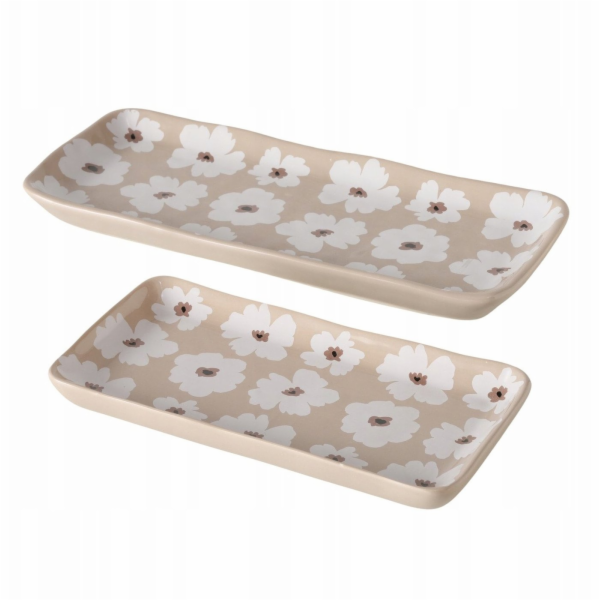 Boltze Keramické květinové talíře, 13 - 15 cm, CANEA