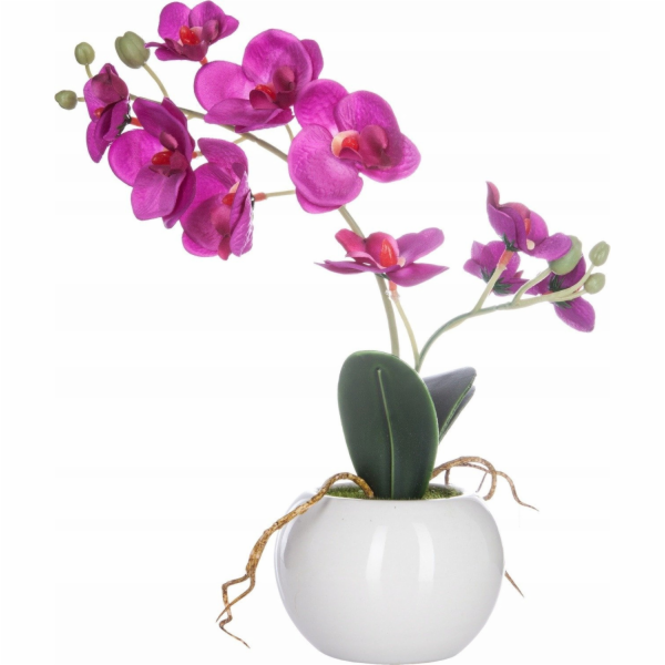 Springos Umělá růžová orchidej v květináči, 25 cm