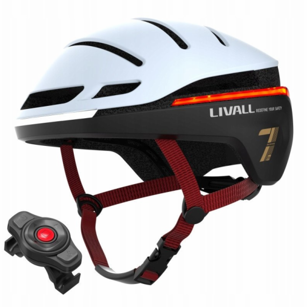 Livall Silniční helma 52-55cm LED světla s pádovým senzor...