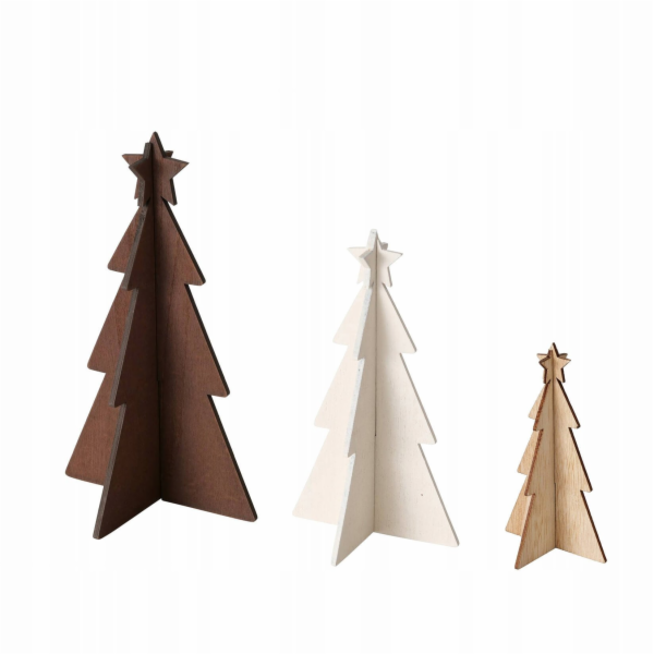 Kaemingk Dekorativní překližkové vánoční stromky KARL, 12...